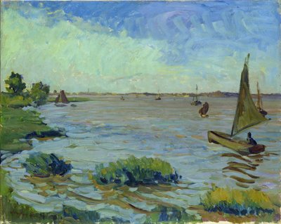 Windiger Tag an der Elbe, 1911 von Richard Dreher